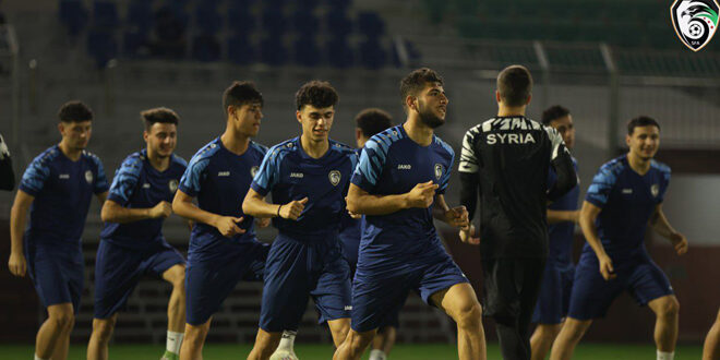 La sélection syrienne de football des jeunes se prépare pour rencontrer demain son adversaire indonésien