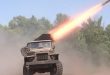 משגרי טילי גראד רוסיים משמידים מוצבים צבאיים אוקראיניים