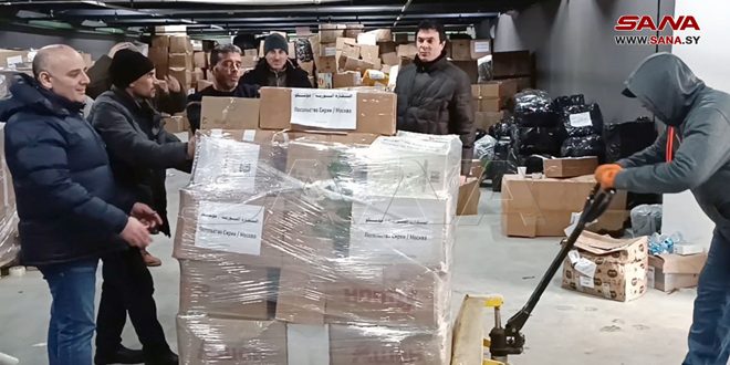 שגרירות סוריה במוסקבה : משלוח חדש של סיוע לקורבנות רעידת האדמה