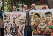 עצרת נגד פשעי הכיבוש ברצועת עזה מול מעון היונסיף בדמשק