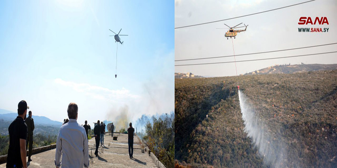 Ordu Helikopterlerinin Yardımıyla… Lazkiye Kırsalında Birçok Bölgede Yangın Söndürme Çalışmaları Sürüyor