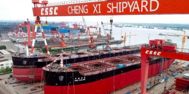 الصين تتصدر العالم في بناء السفن