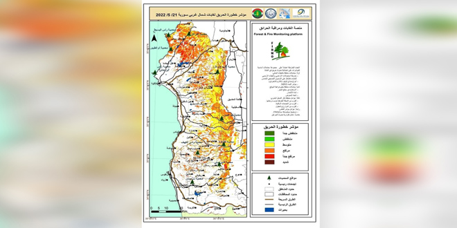 ارتفاع مؤشر خطورة الحرائق في غابات شمال غرب سورية