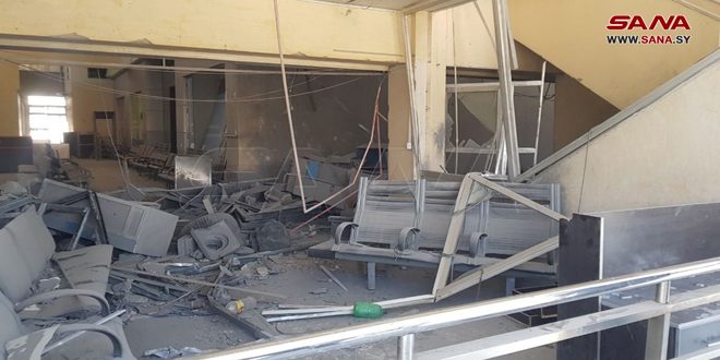 صورة من الأضرار التي لحقت بمطار دمشق الدولي جراء العدوان الإسرائيلي