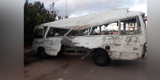 إصابة 15 عنصراً من قوى الأمن الداخلي جراء استهداف حافلتهم بعبوة ناسفة على طريق دمشق درعا