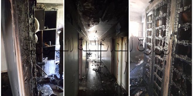 12 حالة اختناق وإصابة واحدة بحروق جراء حريق في السكن الجامعي بالمزة