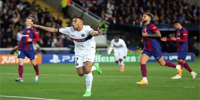 باريس سان جيرمان يفوز على برشلونا ويتأهل لنصف نهائي دوري الأبطال