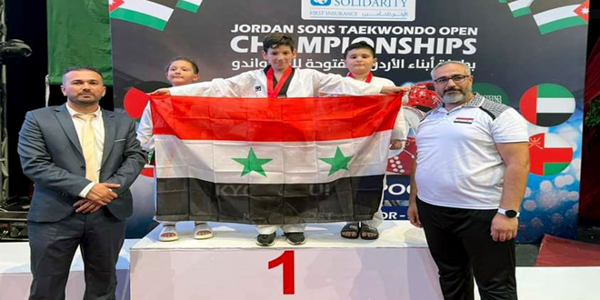 12 ميدالية متنوعة للتايكوندو السورية ببطولة الأردن الدولية